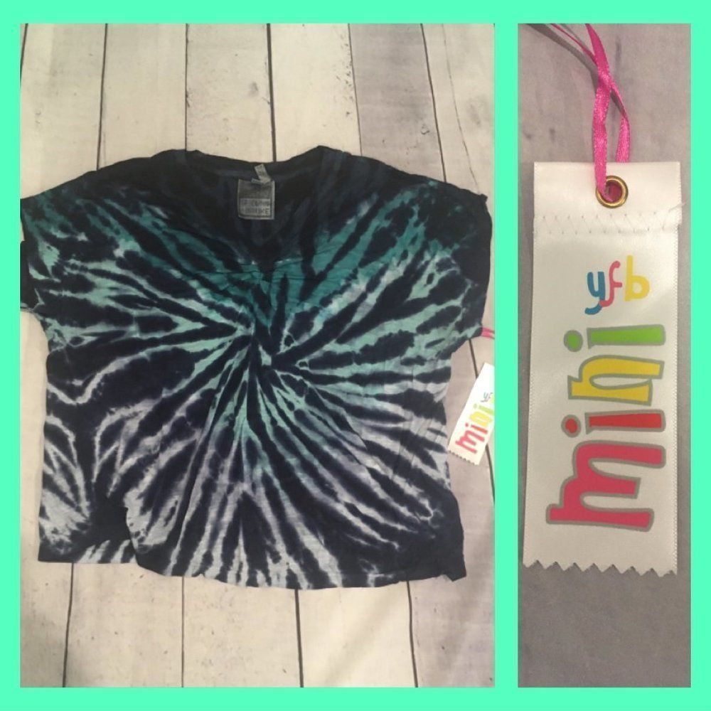 NWT, Children's MINI Young, Fabulous, & Broke Blue Tie Dye Tee - Child 12